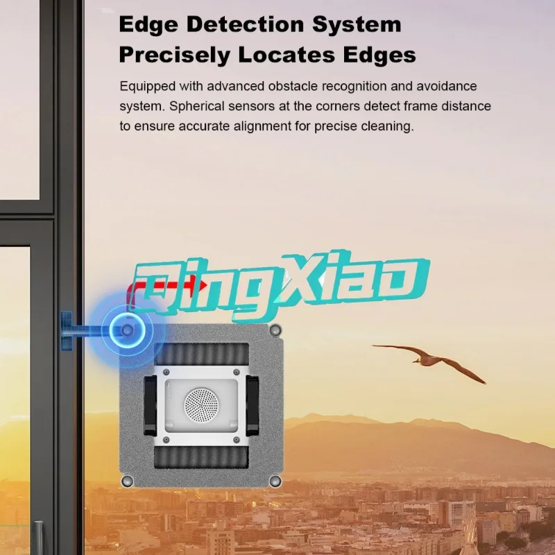 Automatic Electric Window Cleaning Robot Remote Control Water Spray Bidirectional Cleaning For High Rise Household Use
