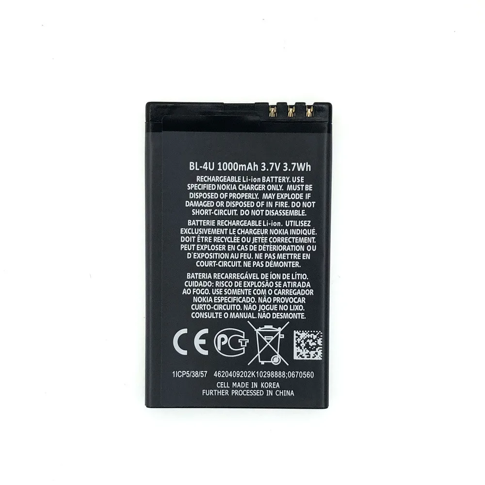 Original Replacement battery BL-4U BL 4U  For Nokia 206 515 5250 5330 XpressMusic 5730 C5-03 E66 Asha 300 500 8800 phone Battery