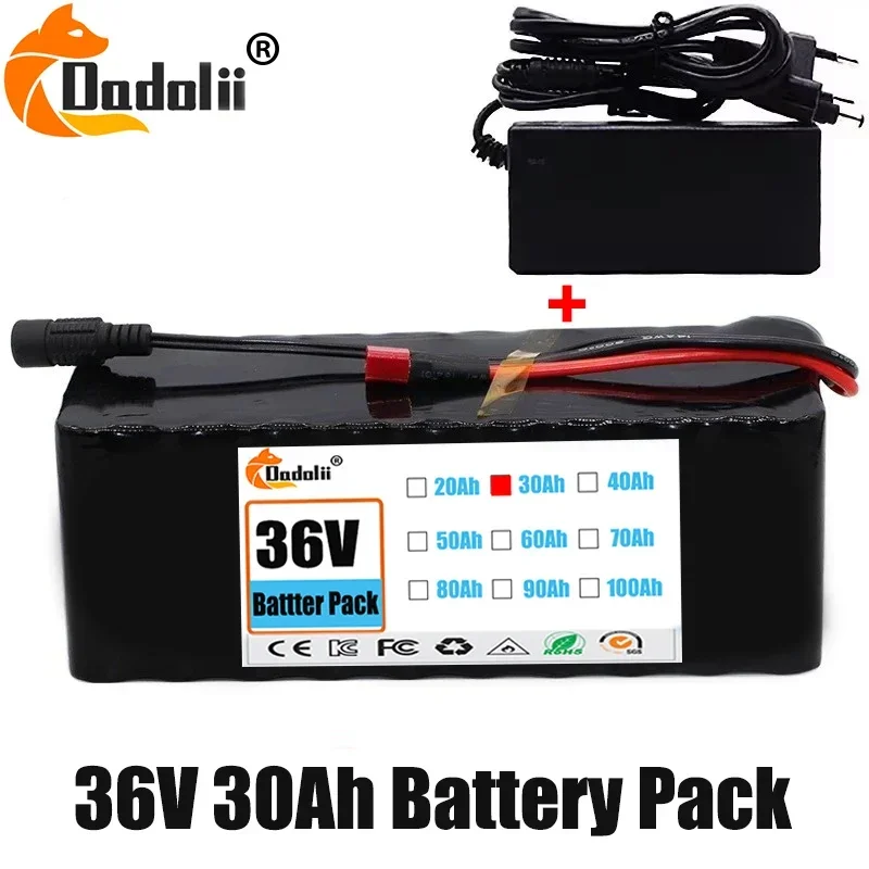 

36V 3000mAh 18650 Rechargeable Lithium Battery Pack 10S3P Power Modified Bicycle Scooter Electric Vehicle with BMS+charger