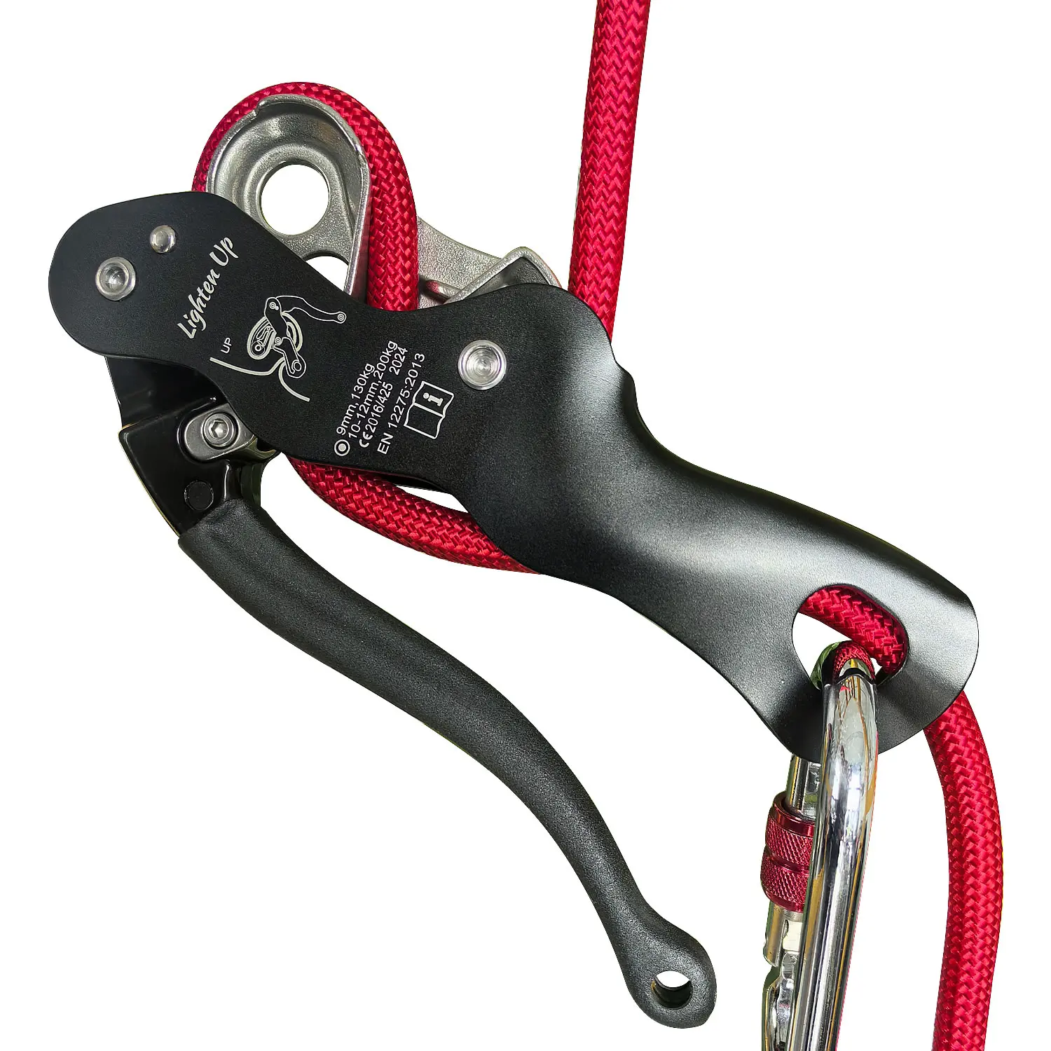 Belay dispositivo profesional de descenso de autofrenado para escalada en roca, engranaje de aparejo de árbol, cuerda única de 10-12mm