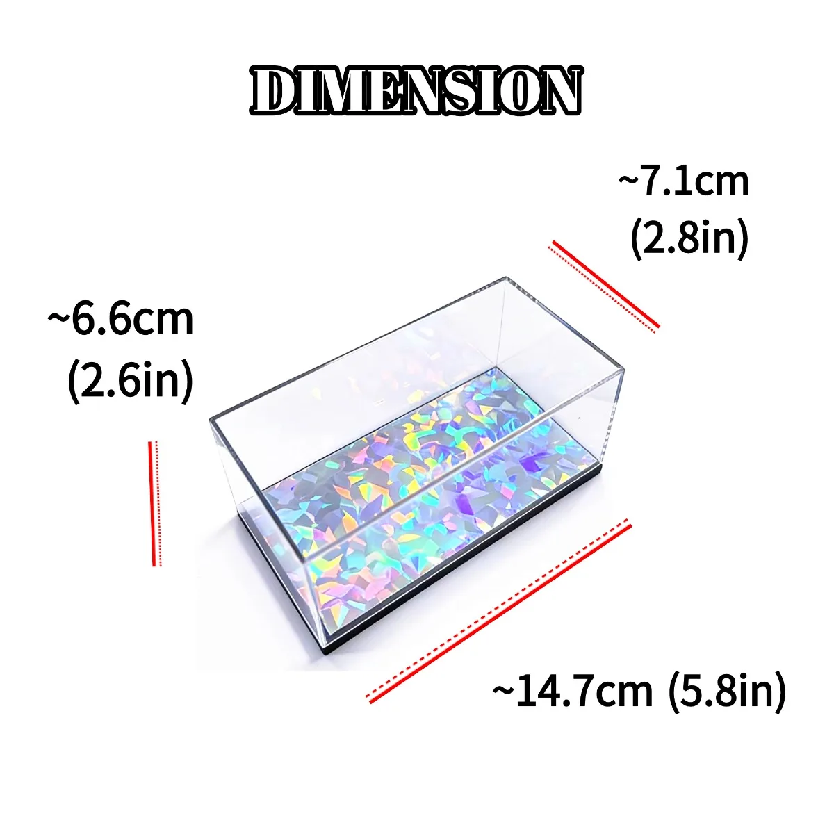Acryl Display Box 5.8 "x2.8" voor Schaal 1:43 1:64 1:87 Auto Model Collectible Storage Case Figuur miniatuur DIY Gebouw Diorama