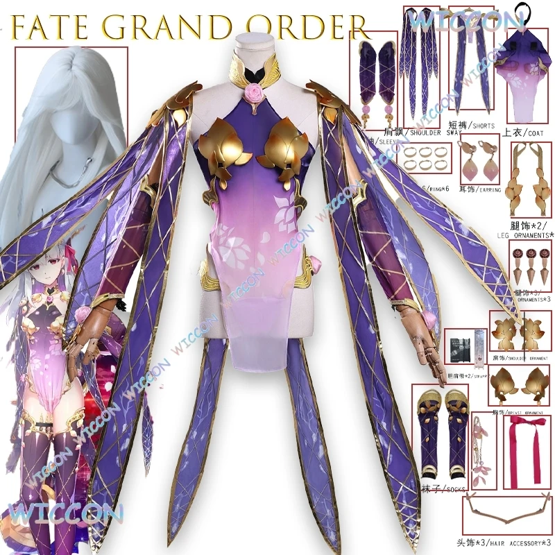 Anime Game Costume Kama Second Ascension Cosplay FateGr ndOrder FGO Gothic Lolita Dress Halloween Party Stage Performance Outfit
