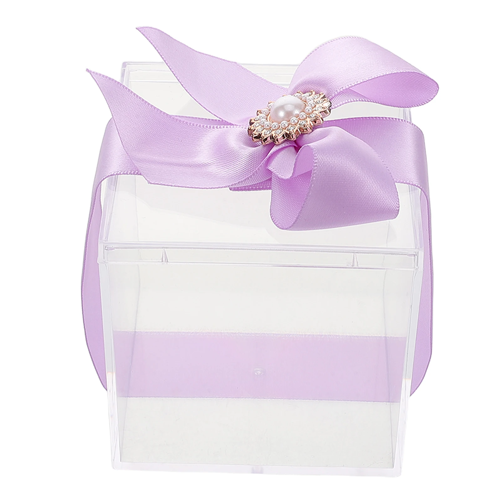 

Plastic C Transparent Storage Case Jewelry Boxes for Earrings Party Favor Containers Wedding Bow Decorative Clear ganizer