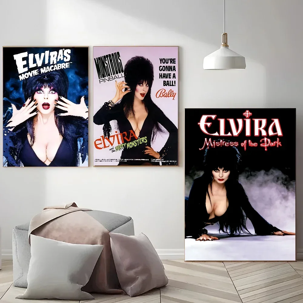 Film Wall  E-Elvira M-Mistress D-Dark Canvas Painting Poster Home Living Room Bedroom Bar Cafe  Decor