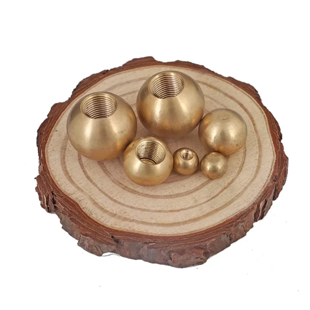 Brass Thread Balls Outer Dia 6-25mm M3 M4 M5 M6 M10 M12 Circular Nut Cap Half-Hole Thread Ball Decorative Lamp Home Accessories
