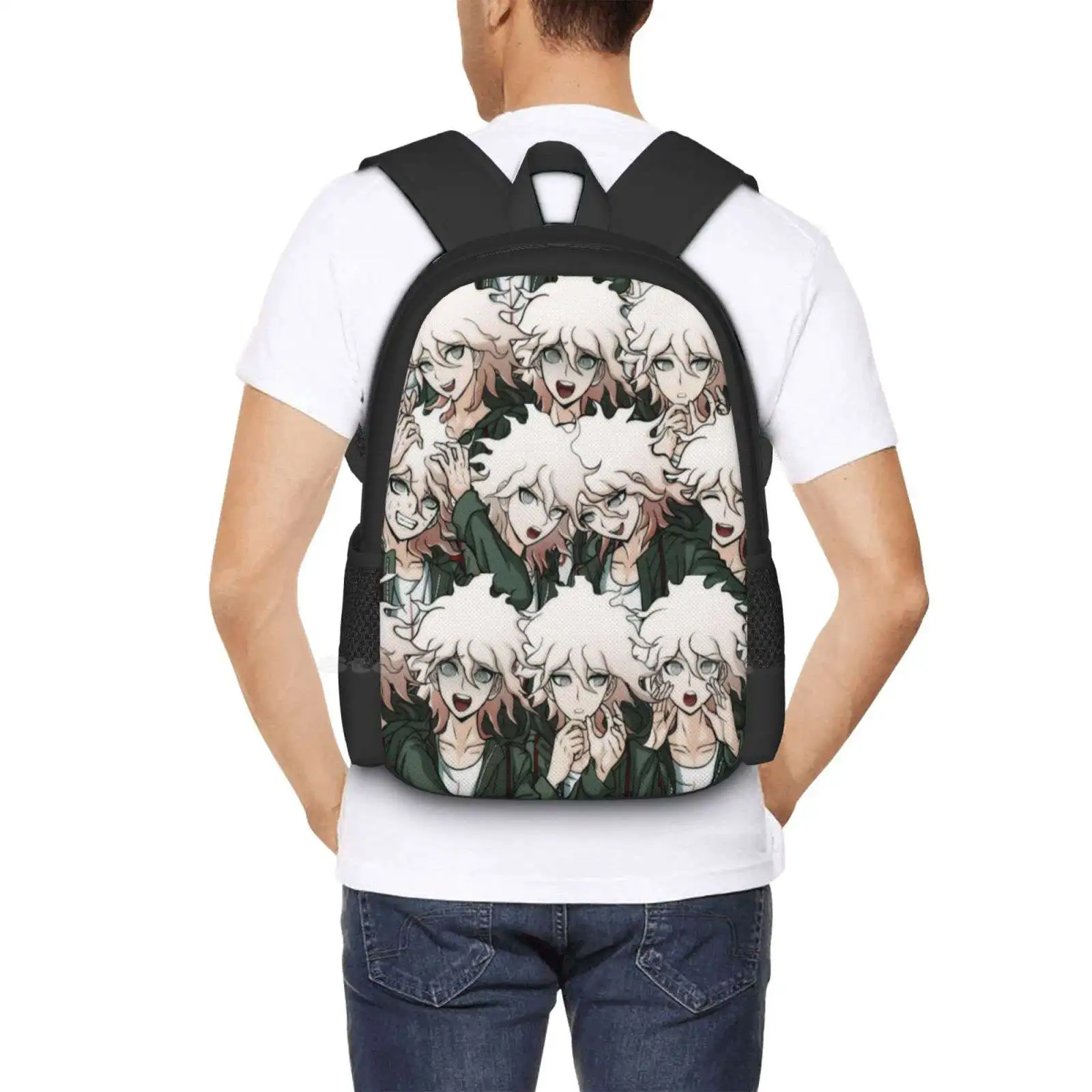 حقيبة ظهر بتصميم نمط Nagito Komaeda حقيبة ظهر للطلاب Nagito Komaeda Lucky Student Ultimate Despair Class 77 B Danganronpa #6