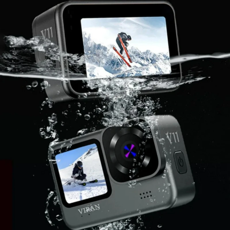 5K 30FPS HD Action Camera Dual Color Screen EIS Anti-shake 5M Body Waterproof Sports1200mAh Battery & Remote for Diving &Cycling