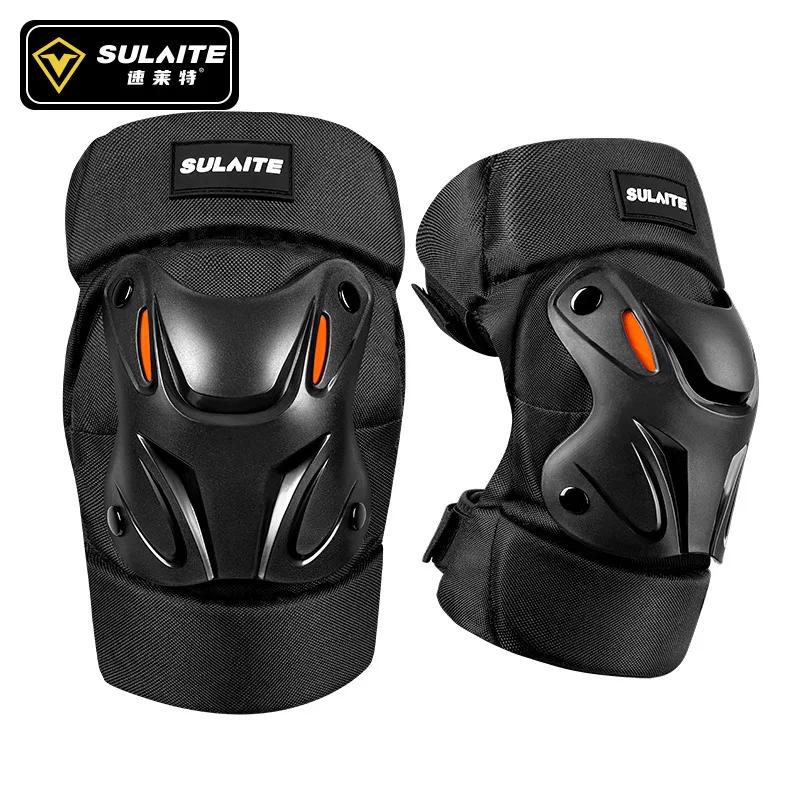 SULAITE Protective Outdoor Sports Motocross Racing Riding Knee Gear Guard  Motorcycle Double Straps Adjustable Elbow & Knee Pads