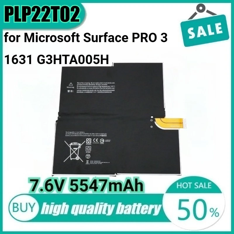 

MS011301-PLP22T02 7.6V 42.2Wh 5547mAh Laptop Battery for Microsoft Surface PRO 3 1631 G3HTA005H MS011301