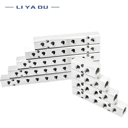 Pneumatic Air Multiple Line Exhaust Manifold Distributor Connector 1/2 pt Thread Port 2 3 4 5 6 way 1/4 Aluminium Splitter