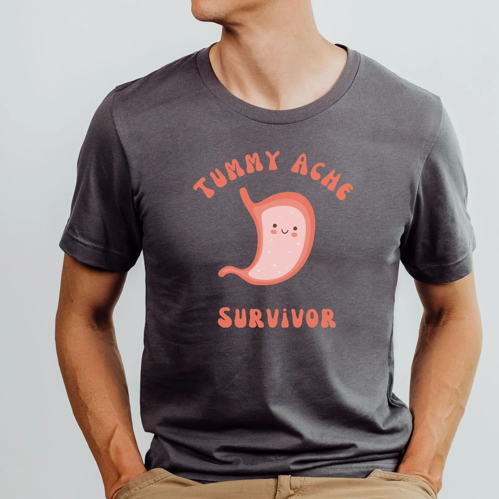 Camiseta de superviviente para el dolor de barriga, camiseta gráfica de tendencia, ansiedad, estómago divertido, Ibs Celiac Crohns, Meme, regalo estético para ella