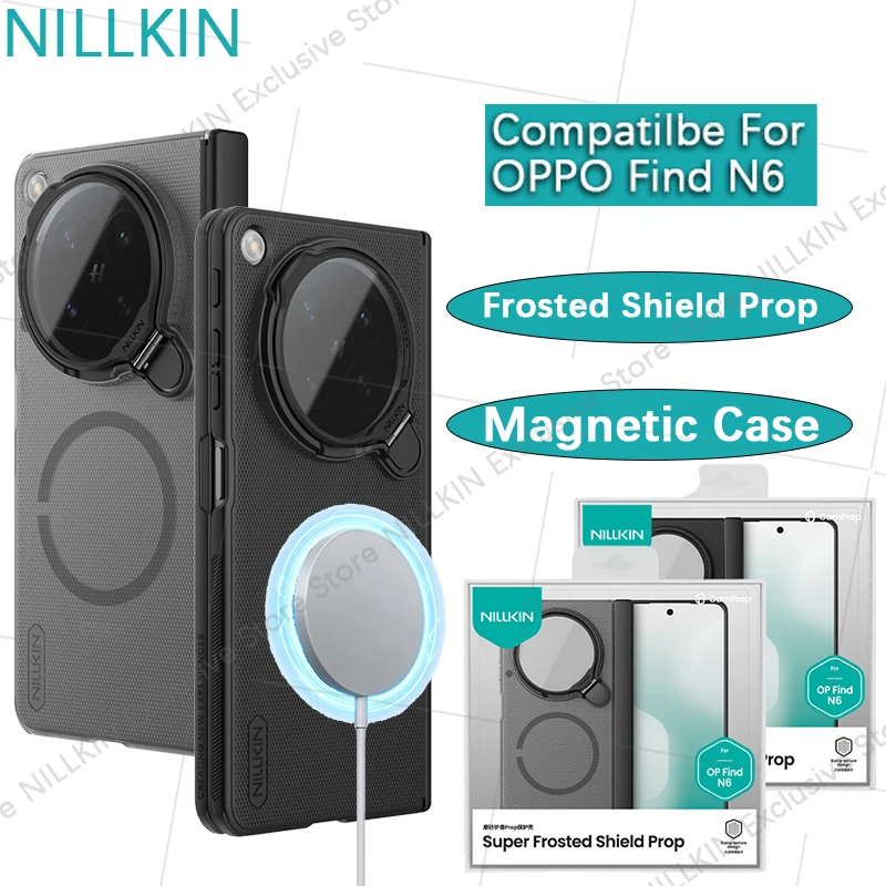 

Nillkin For OPPO Find N6 Frosted Shield Prop Magnetic Anti fall airbag folding lens cover bracket phone case protective cover