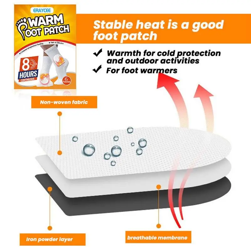 Winter Body Foot Warmer Sticker Heat Adhesive Patches Foot Pad Keep Feet Warm Pads Heat Packs Long Lasting Patch Heat Kids Adult