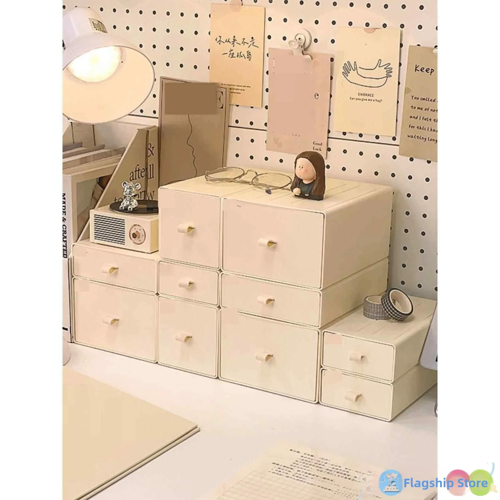 

Настольный органайзер-ящик для косметики, аксессуары для рабочего стола, маленький шкафчик-полка, незаменимый держатель для студенческого общежития