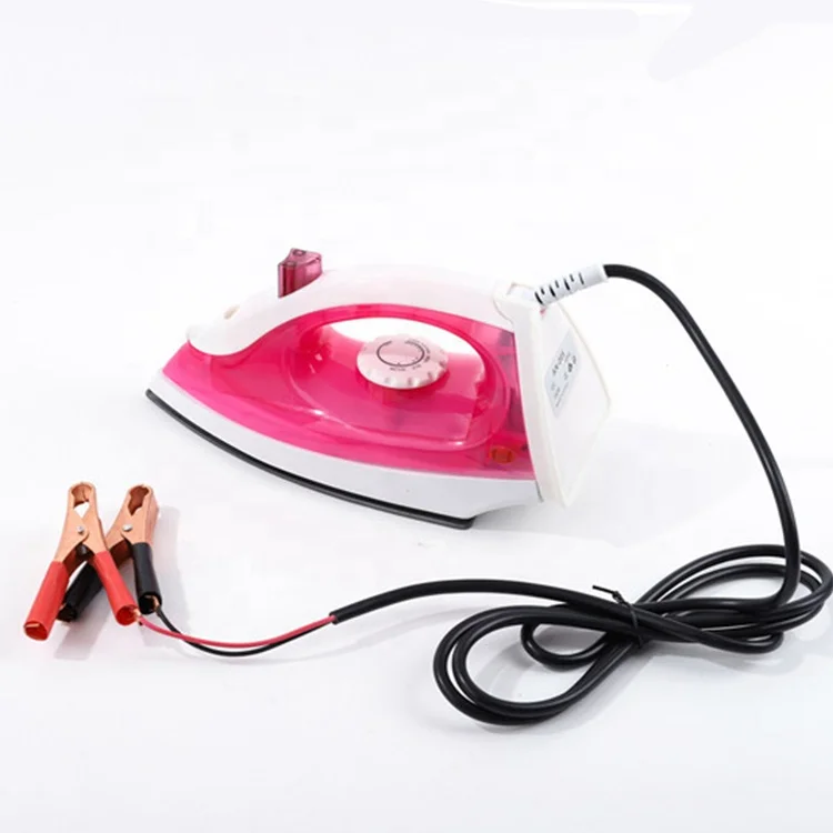 for Battery power supply electric 12 volt clothes solar flat iron with spray water wet iron