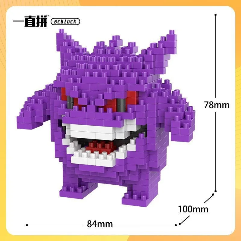 Pokemon Bausteine Kleine Cartoon Mini Block Pikachu Charizard Eevee Mewtwo Anime Montieren Action Modell Puppen Jungen Spielzeug