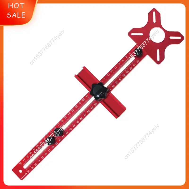 Woodworking Aluminum Alloy Trimming Machine Base Backrest Metric Milling Circle Locator Round Hole Slot Locator A62X