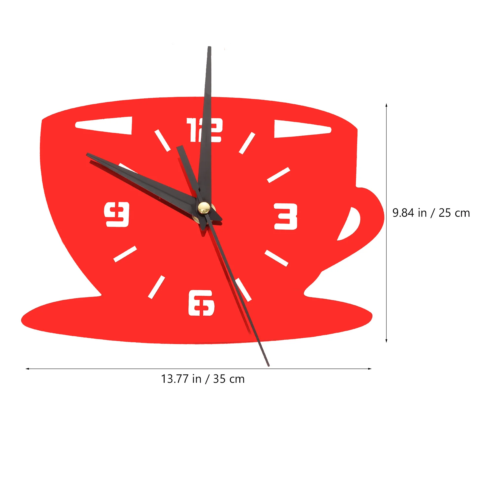 

3D Acrylic Wall Clock Coffee Cup DIY Kitchen Home Decor Modern Hollow Numeral Time Clock Red Random Style Home Decor
