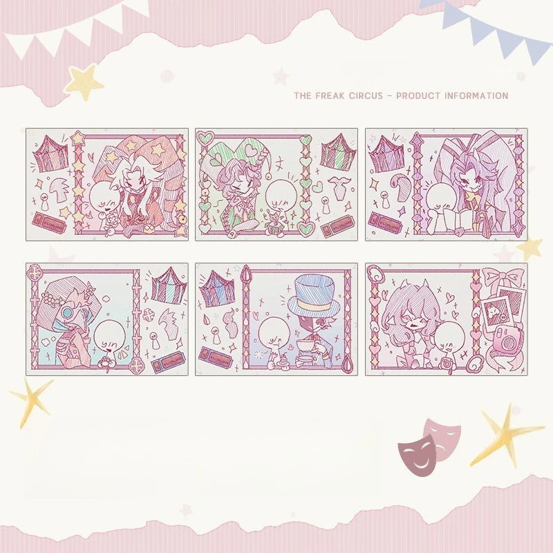 Game Graffiti Pearl Polaroid Small Cards The Circus Pierrot Harlequin Peripheral Figure Invitation Card Collection 7*10CM