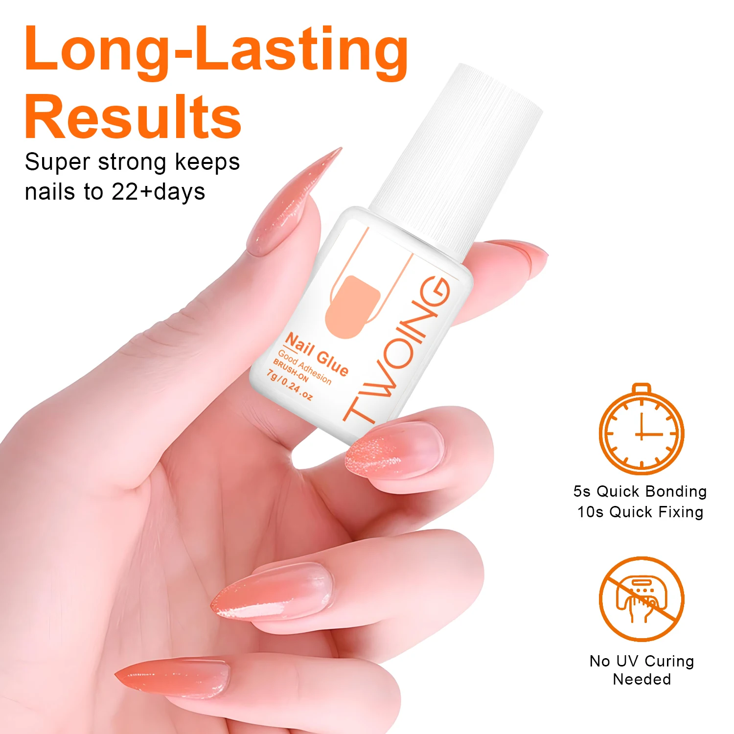 Super Strong Nail Glue For Press On False Nail Tips, Acrylic Fake Nails,Long-lasting Adhesion, Rhinestone Glue With Fast Drying