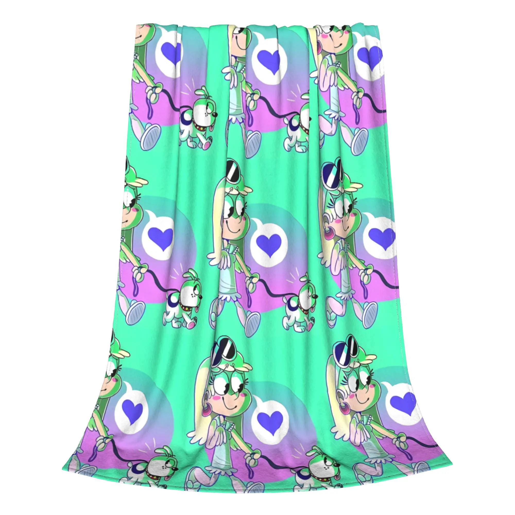 1PC Leni Walking Charles The Dog The Loud House Home Room Decorations Winter Blankets For Adults Bedding Home Interior Sofa Knee