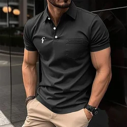 Abbigliamento uomo estate Casual Logo stampa manica corta risvolto Polo.