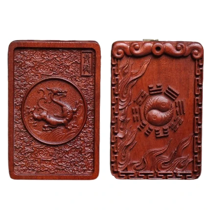 Lightning strike jujube wood green dragon pendant Taoist magic weapon, portable accessory, exquisite carving, handmade ornaments