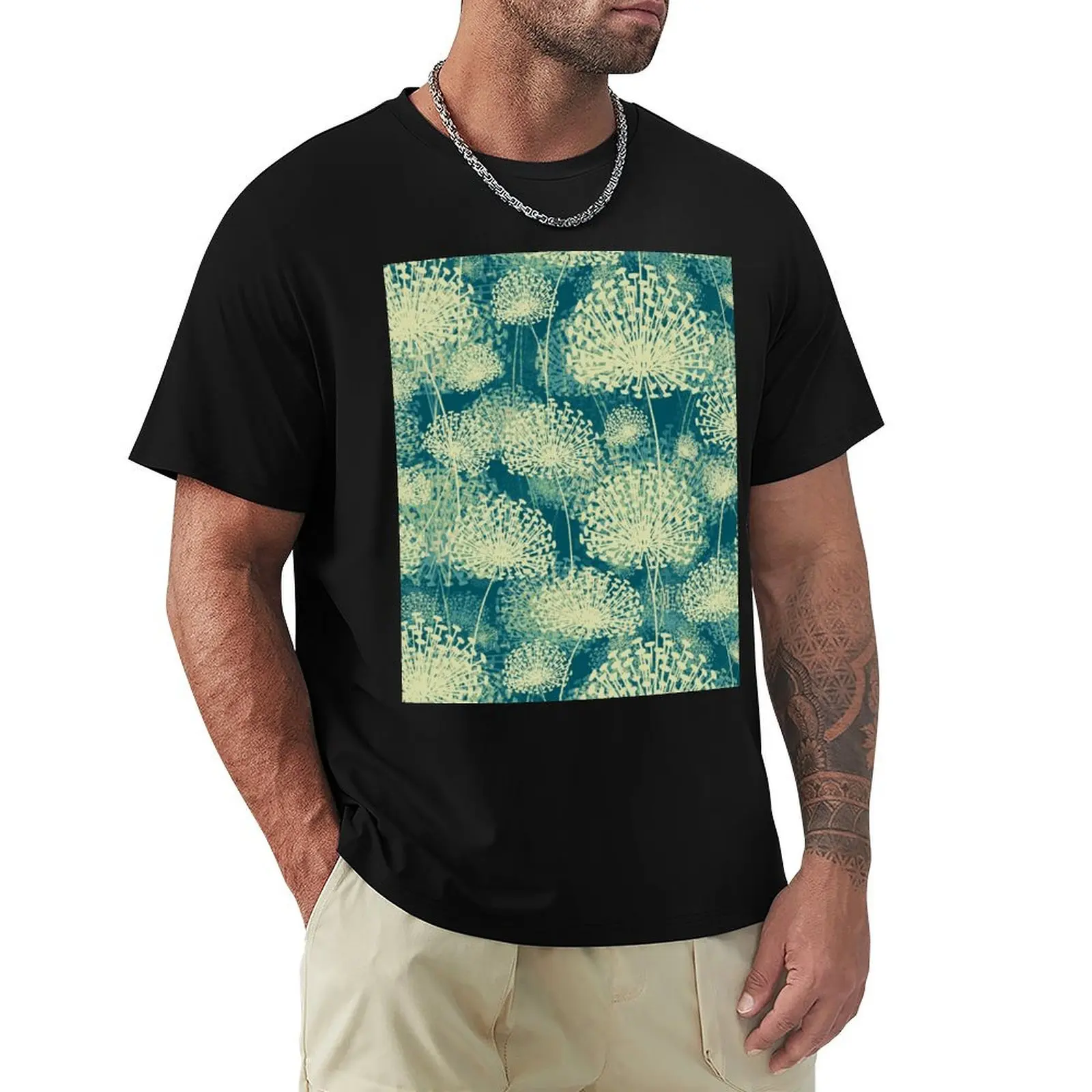 Dandelions vintage blue T-Shirt Heavy Duty Casual Work Tee