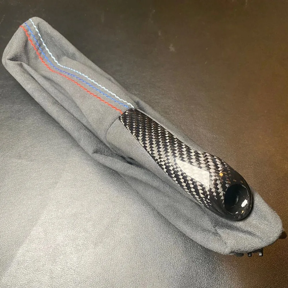 

LHD Real Carbon Fiber Alcantara Handbrake Cover Automotive Interior For BMW M3 M4 F80 F82 F83 3 4 Series F30 F31 F34 F32 F33 F36