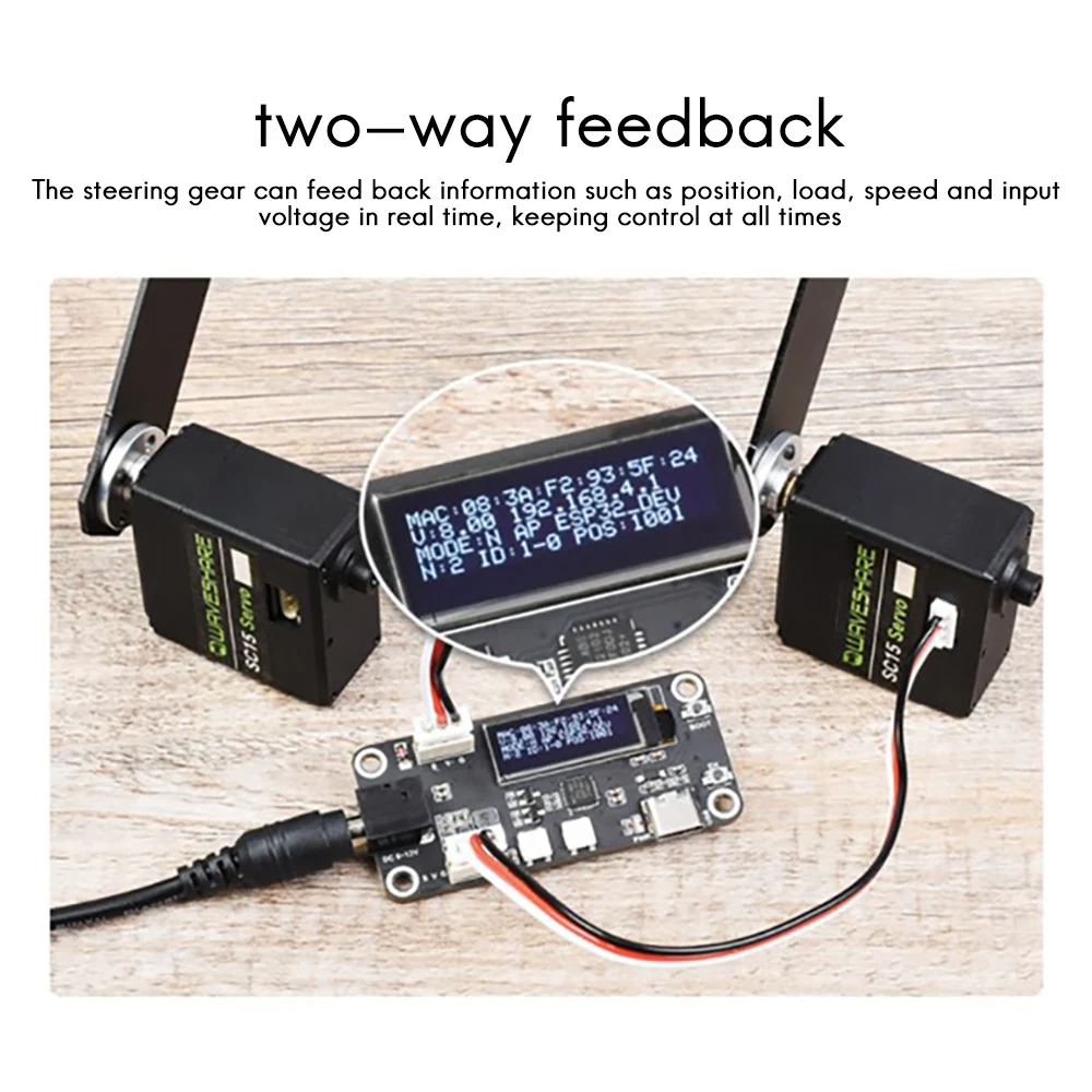 SLQZT SC15 Servo 17Kg.cm Servo bus seriale programmabile a coppia elevata Metal Gear ad alta precisione 180 °   Servo angolare di rotazione
