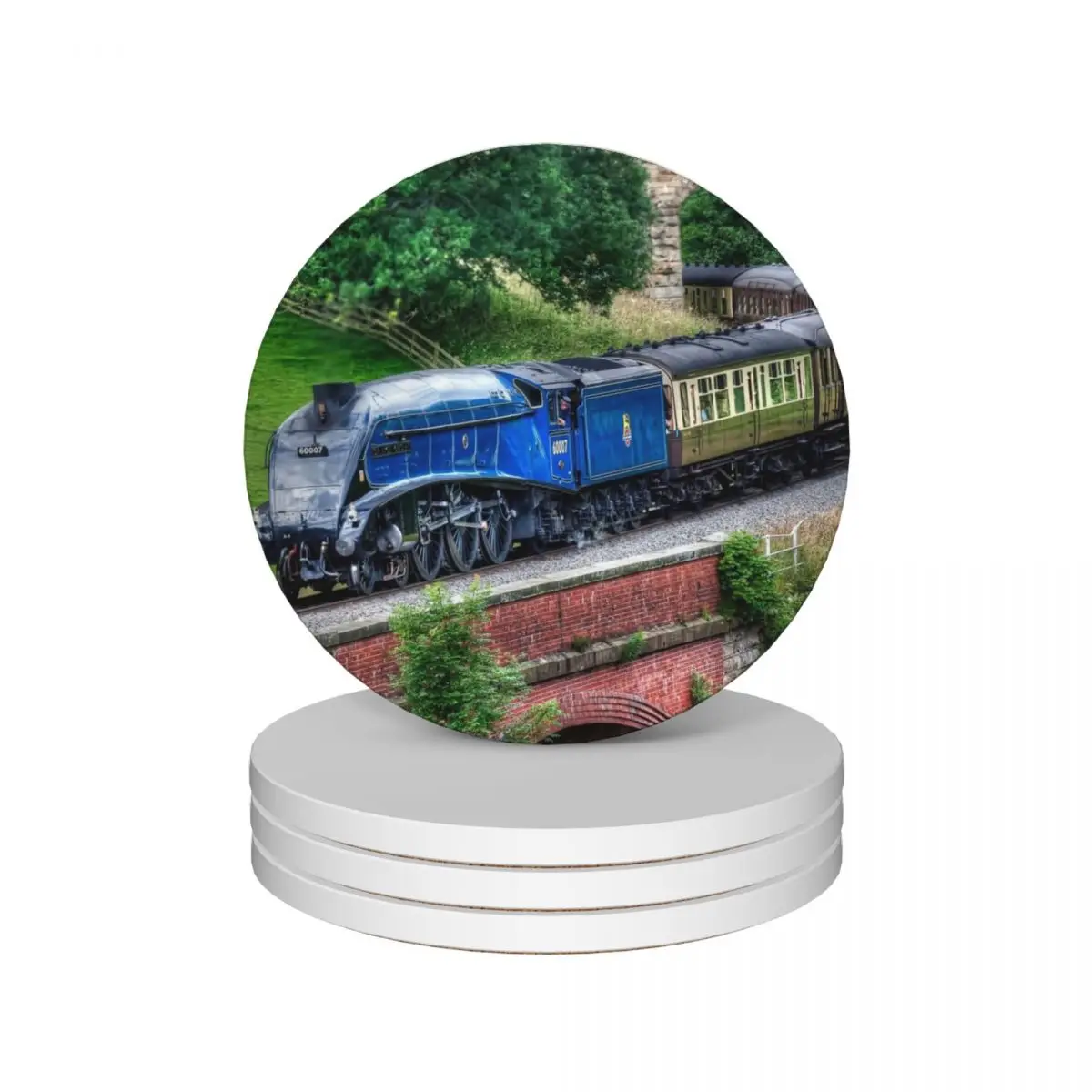 

60007 Sir Nigel Gresley Locomotive Ceramic Coasters (Set of 4) for coffee cups cute set Creative Coasters