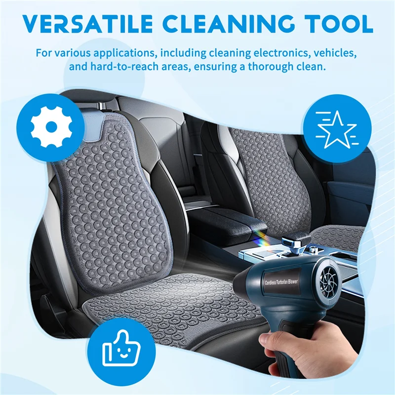 

A01F-Brushless Air Duster 13000RPM Electric Air Blower Dust Gun Jet Fan Computer Keyboard Cleaning For 20V Battery