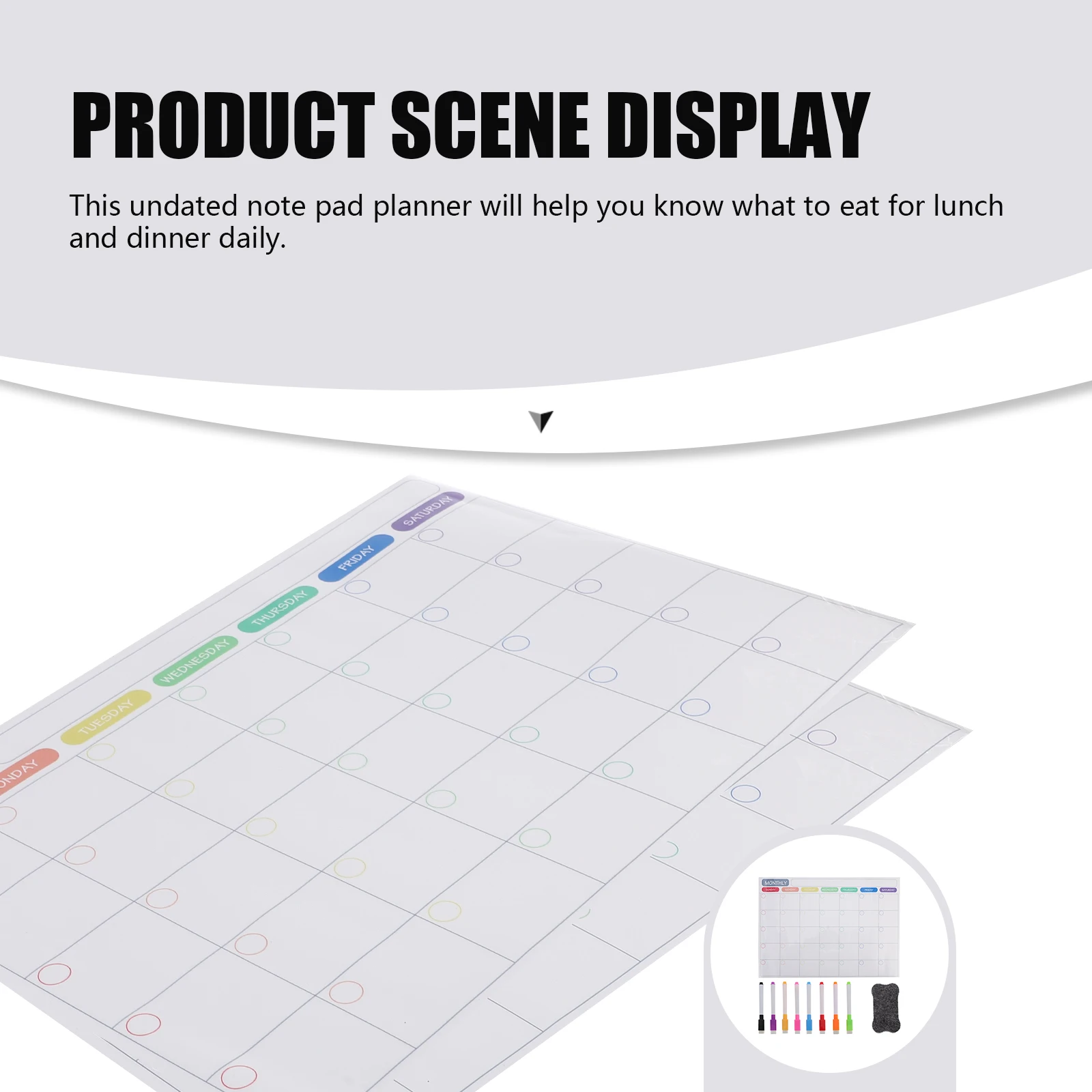 

Magnetic Fridge Calendar White Notepad Planner Meal Menu Week Schedule Board Refrigerator Sticker Erasable Diet Planner For