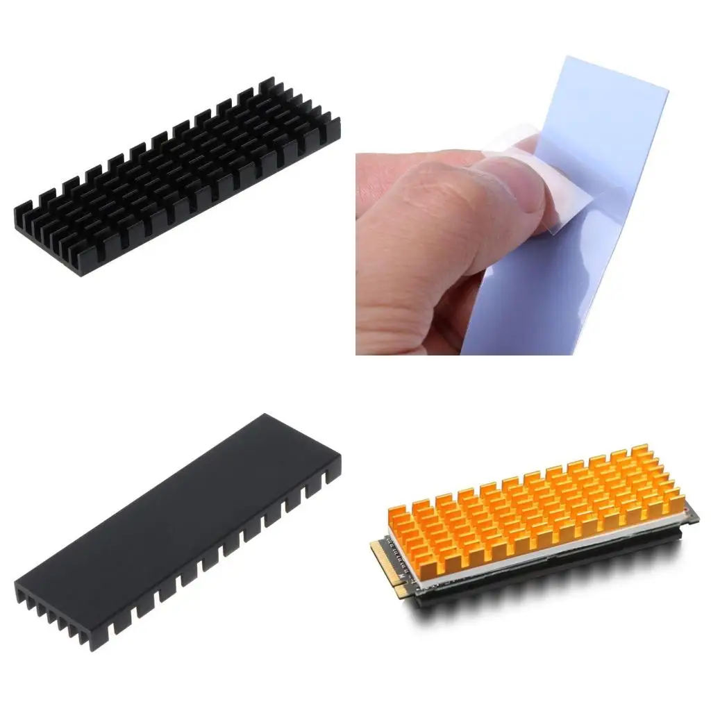 

A52B for M.2 Hard Drive Heatsink Thin Aluminum Radiator Cooler for M2 NVME 2280 PCIE SSD 70x22x6m