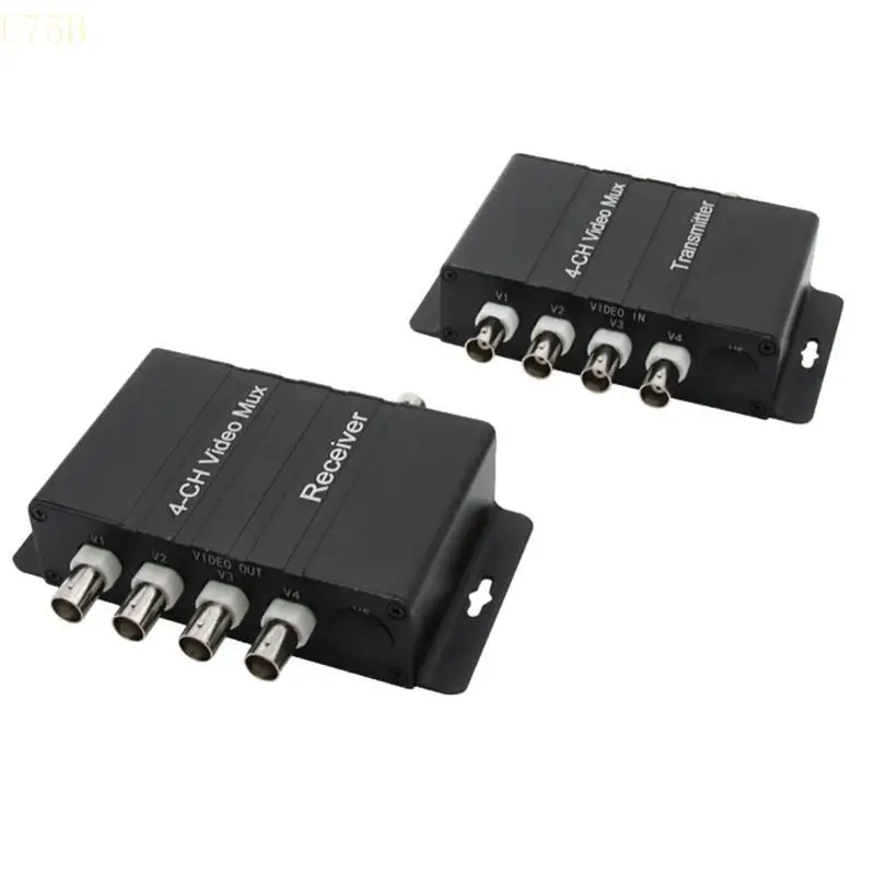 

U75B 4 Channel Video Multiplexer for Surveillances Camera Clear Transfer Stable Transmission, Metal Housing
