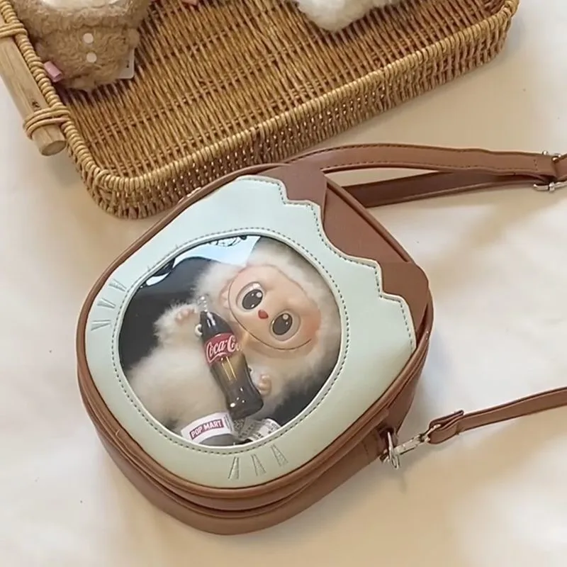 JIAERDI لطيف هريرة طبقة مزدوجة حقيبة كتف المرأة فريدة من نوعها متعة صغيرة أنيمي Ita حقيبة السيدات الكرتون اليومية تنوعا حقائب كروسبودي #3