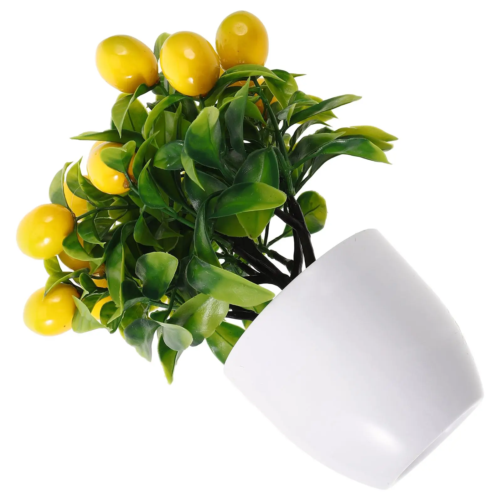 

Artificial Lemon Tree Potted Plant Simulation Fake Bonsai Indoor Decorative Plants For Office Desk Small Size Plastic