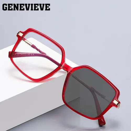 Imagen 2 del producto GENEVIEVE-gafas de sol polarizadas fotocromáticas con montura grande, diseño único, antiazul, se pueden personalizar con prescripción