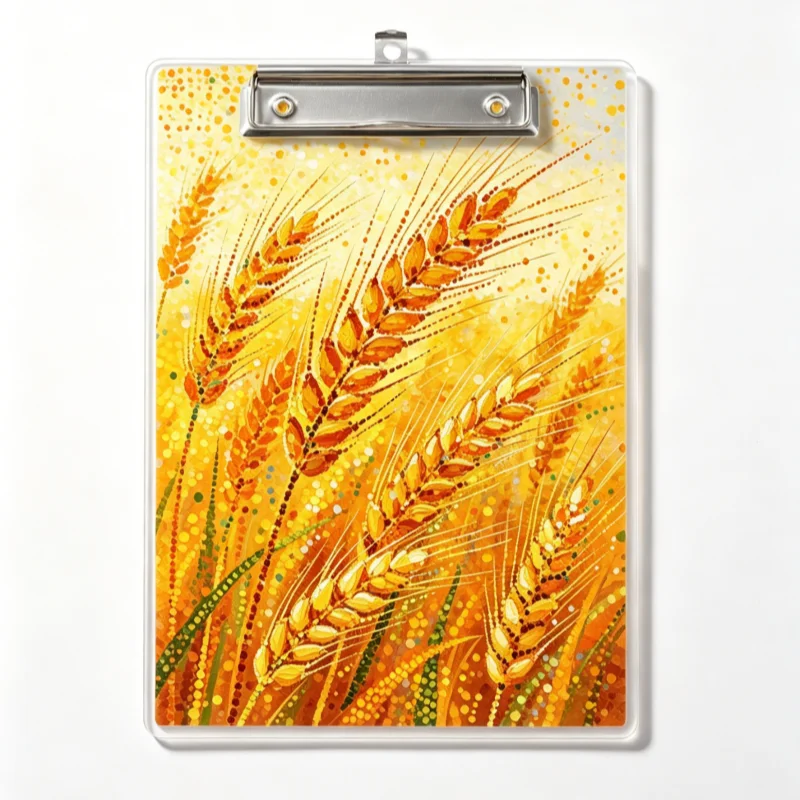 

1pc A4 wheat ear themed acrylic tape clip writing board double-sided printing suitable for note taking, document drawing size