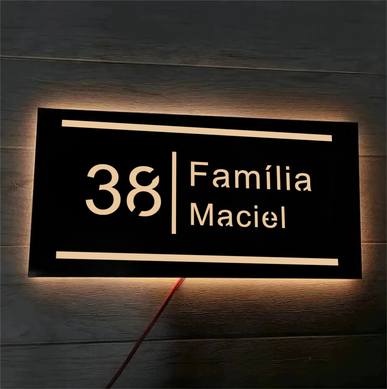 Numero civico moderno personalizzato 3D LED Informazioni sull'indirizzo civico Targa luminosa Decorazione da parete artistica per esterni