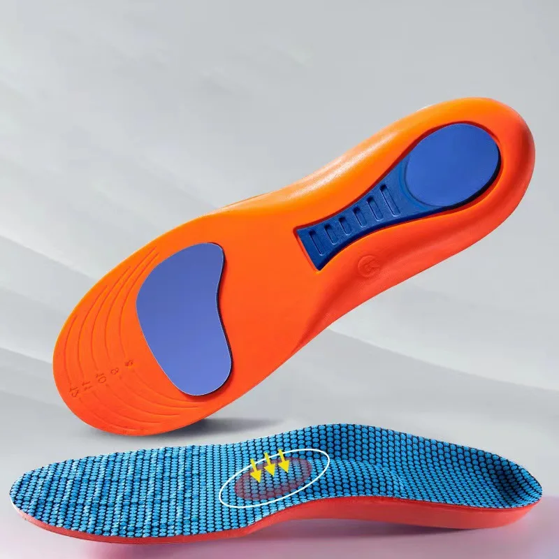 1 paire de semelles orthopédiques élastiques pour chaussures, semelles unisexes, technologie d'absorption des chocs, semelles de course douces et respirantes