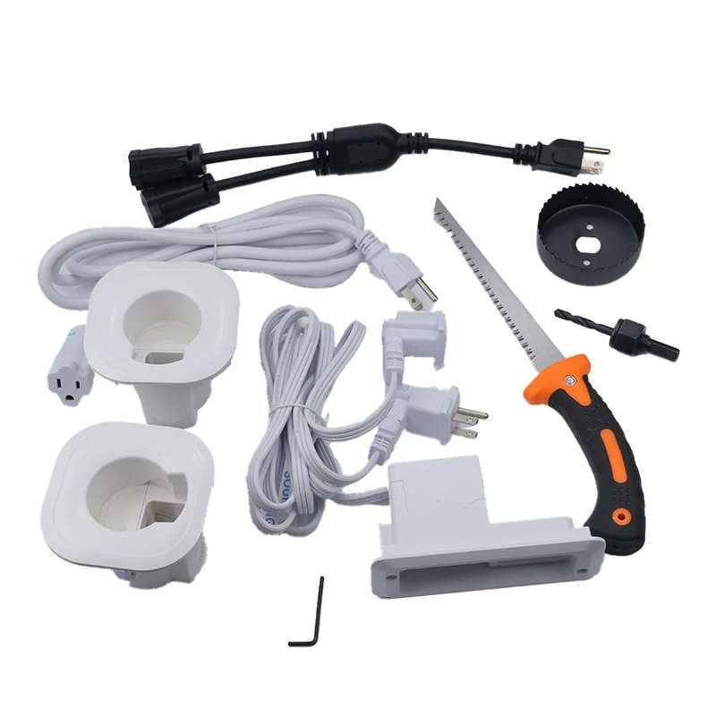 

AAAN-In Wall Cable Management Kit For TV & Soundbar-Cord Concealer & Power Kit - Powers Devices & Hides All Cables US Plug