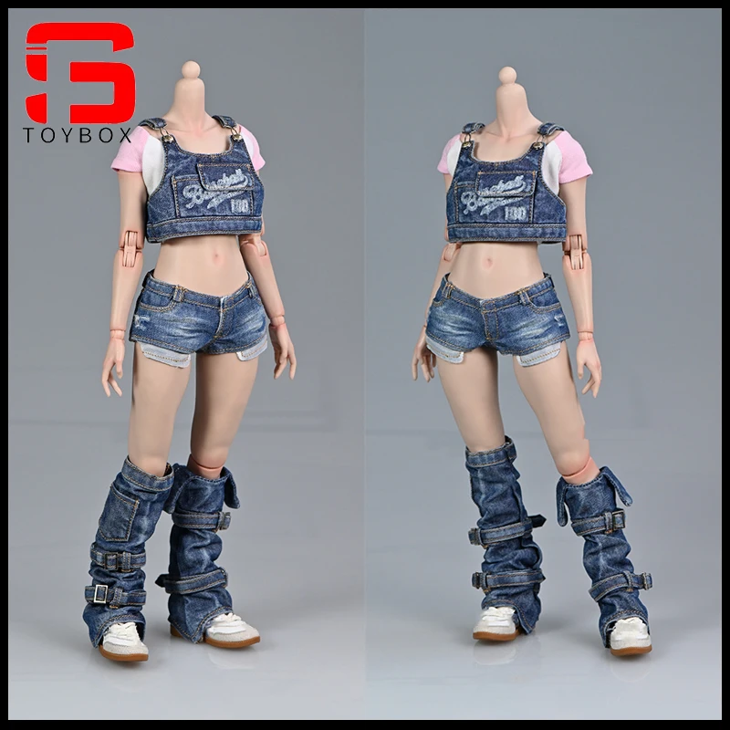 متوفر 1/6 موضة أنثى غسلها سترة جينز غطاء الساق الملابس والاكسسوارات نموذج صالح 12 ''الجندي عمل الشكل دمى الجسم #1