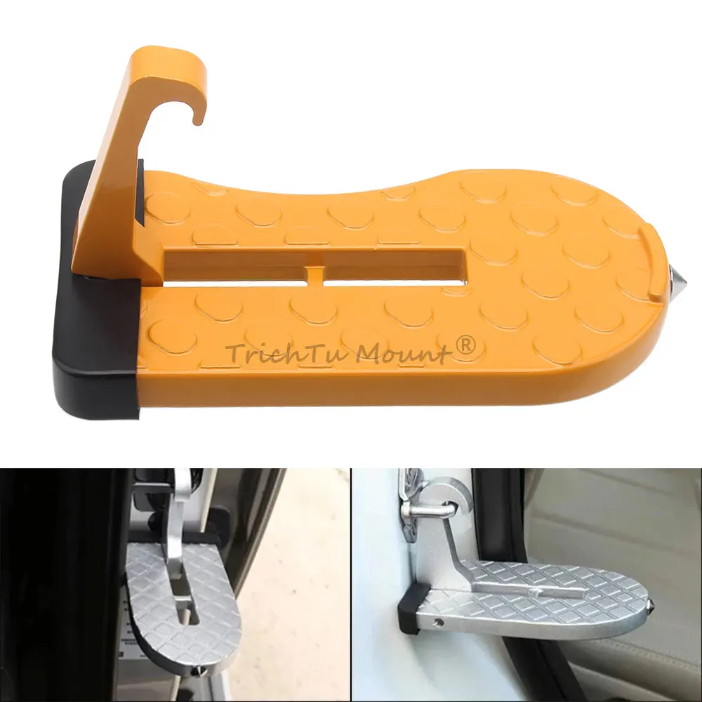 Thickened Vehicle DoorStep Pedal Foldable Car Door Step Compatible With Car Suv Jeep Roof Rack Truck Door High Quality Orange