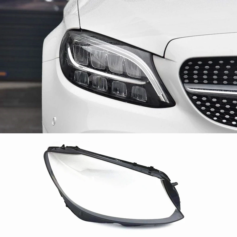 

For 2019 2020 Mercedes Benz W205 C180 C200 C260L C280 C300 Head Light Cover Transparent Lampshade Headlight Shell