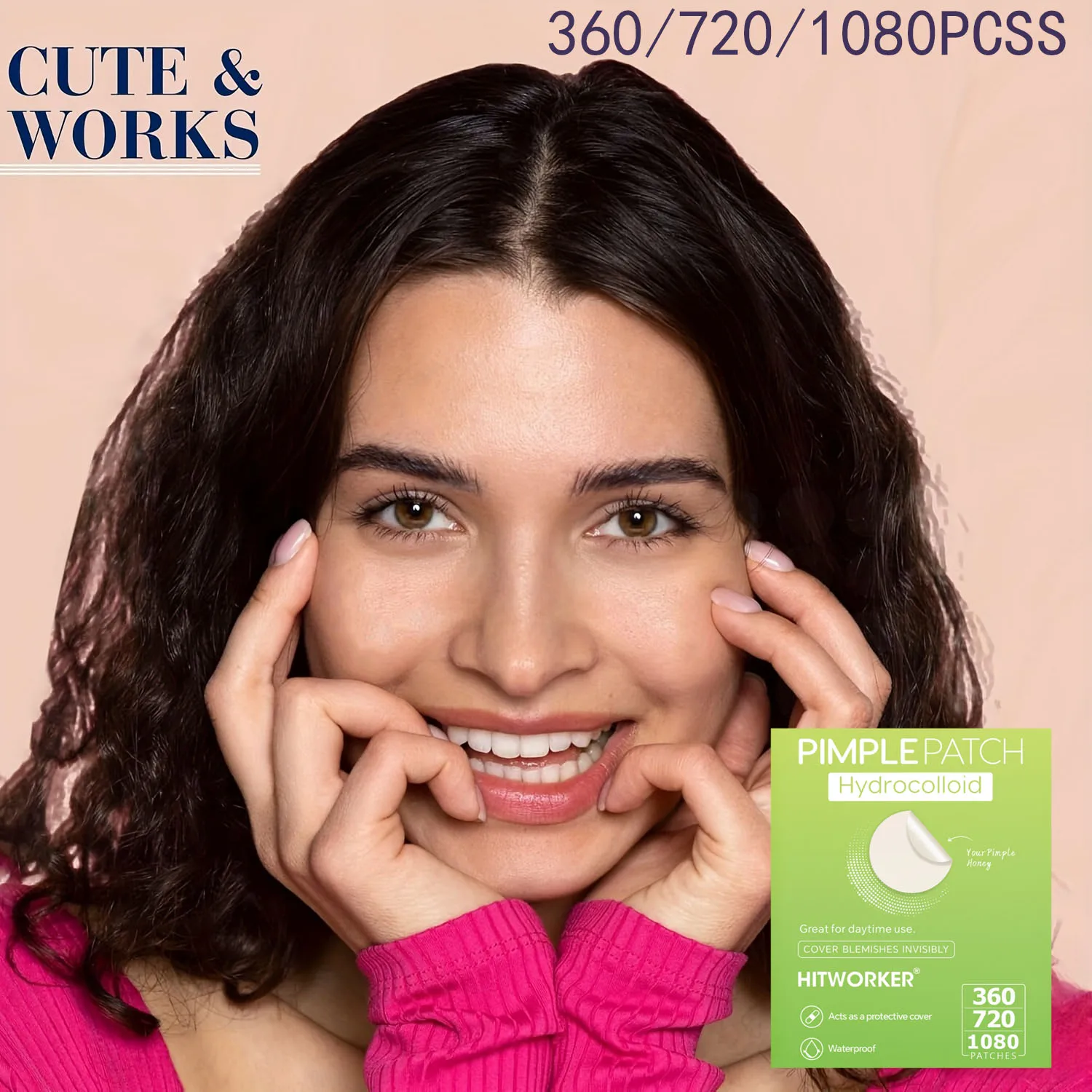 Hydrocolloid Acne Patch Facial Cleansing Care Essence, Tool Accessory, Invisible and Waterproof, Suitable for All Skin Types