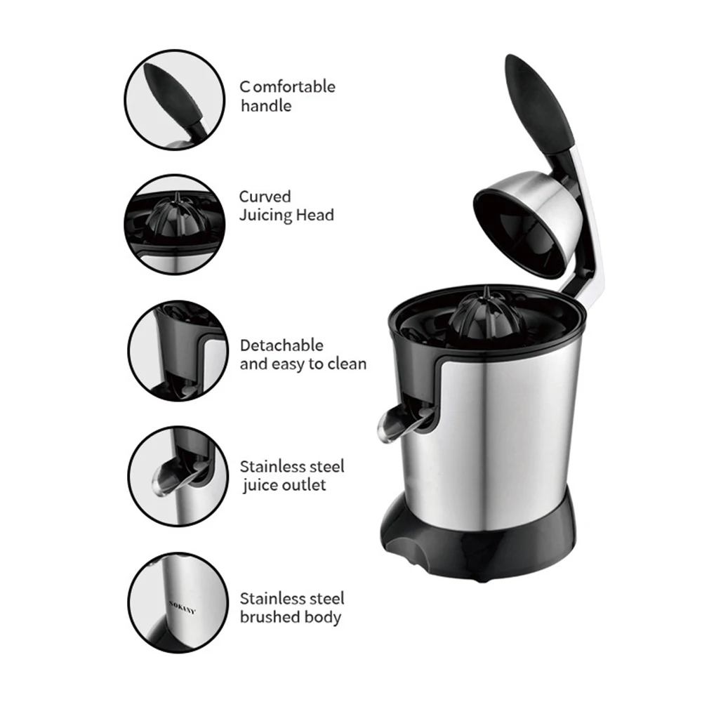 Electric Juicer Machine Portable Blender 110V 220V Stainless Steel Hand Press Squeezer 400ML Fruit Lemon Orange Juice Maker 믹서기