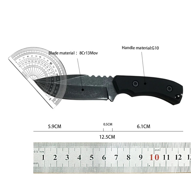 Mini Portable choker Outdoor Camping Hunting Knife Survival Tactics EDC Tool Pocket Fixed knife 8Cr13Mov blade G10 handle