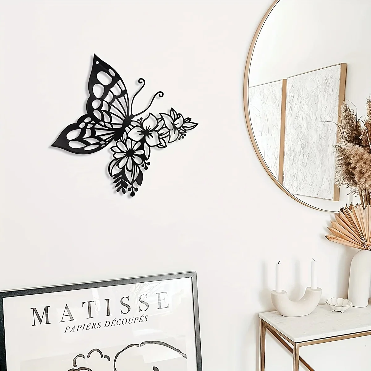 Metal Wall Art Elegant Butterfly Metal Wall Decor Modern Metal Wall Silhouette Easy Iron ,Wall decoration,Wall Sticker, Artwork