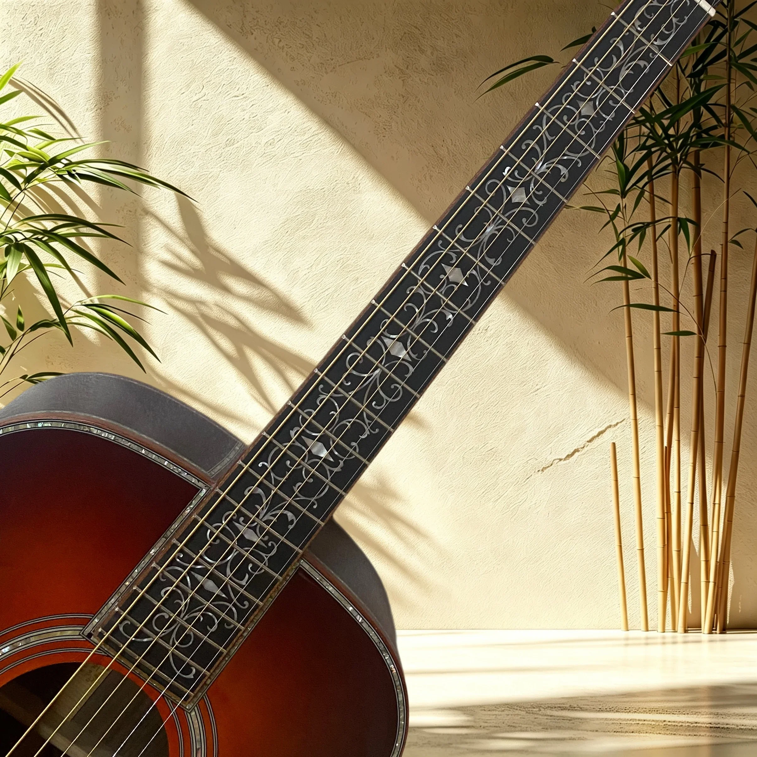 OM45 1933 Sunburst  Acoustic Guitar Spruce Top Rosewood Back Sides Ebony Fretboard Vine Inlay Abalone Binding Fingerstyle